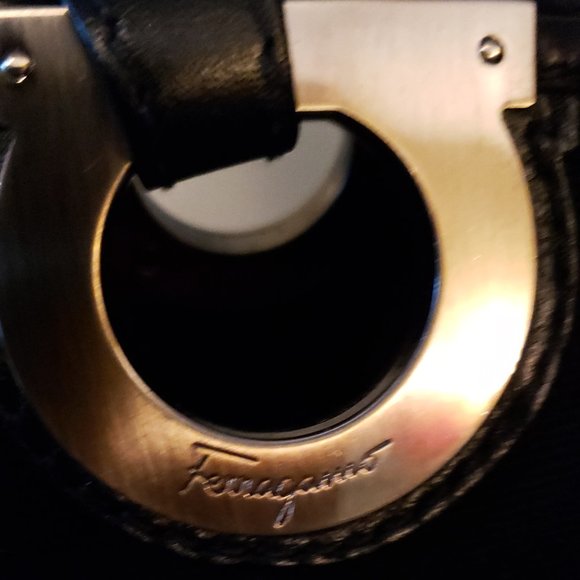 Awesome! Ferragamo Large Tote Handbag/ Black Fabric/Good Condition $1,350.00. - Picture 4 of 16